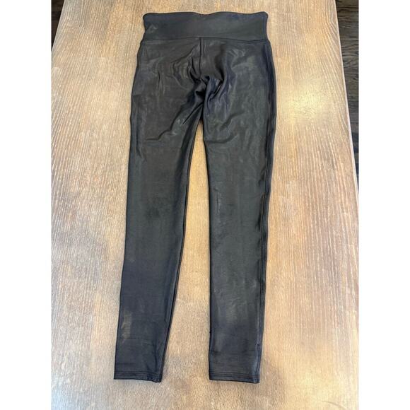 SPANX Black Faux Leather Leggings Pants Women size M - Picture 2 of 5